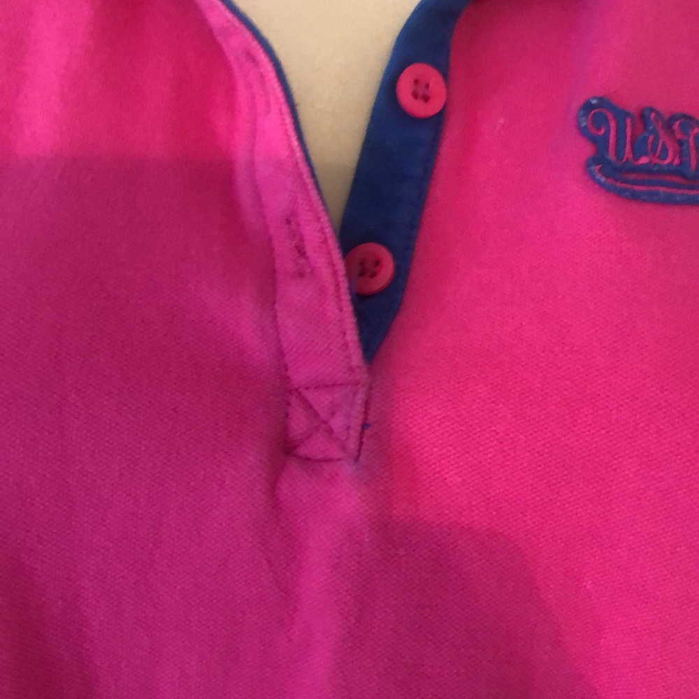 Woman’s spring pink Y2k U.S Polo collar tee shirt shirt - Picture 9 of 13
